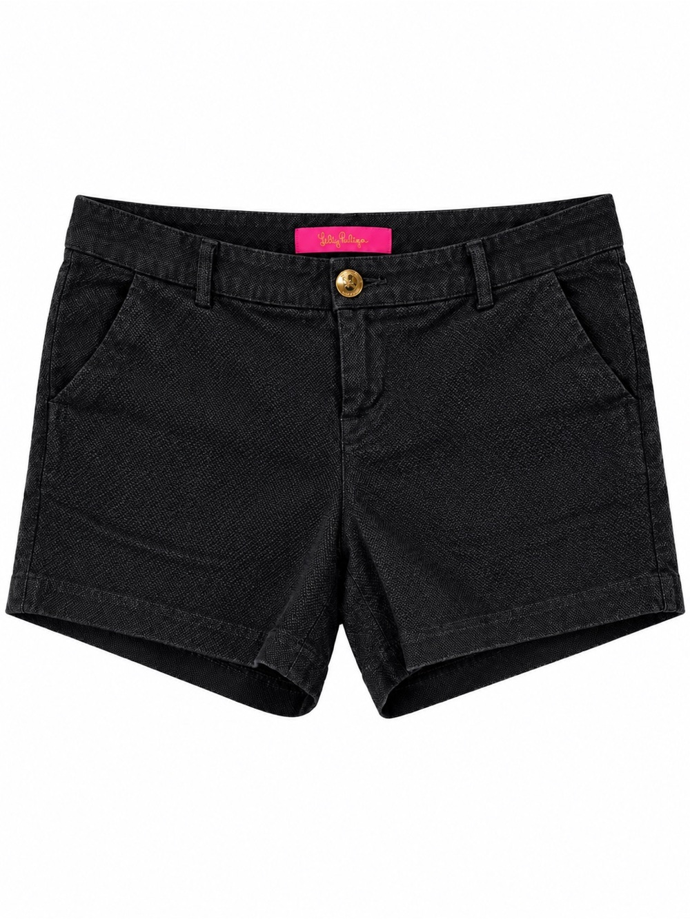 Lilly Pulitzer Black Textured Shorts Size 8 Cotton Stretch Style 002271